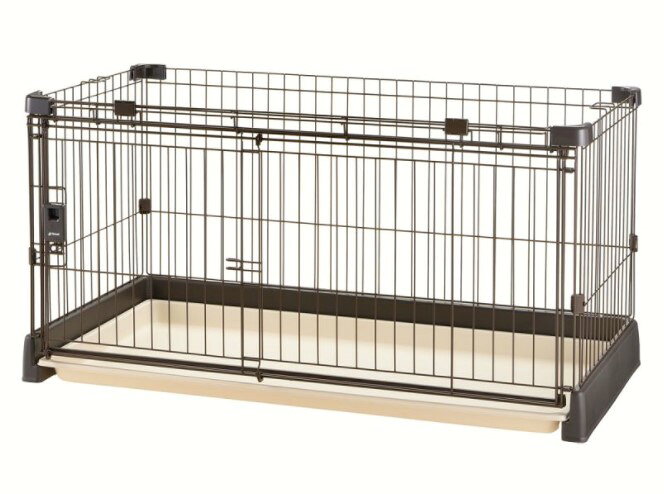 【同梱不可】リッチェル もっとお掃除簡単 ペットサークル 120-60 ダークブラウン