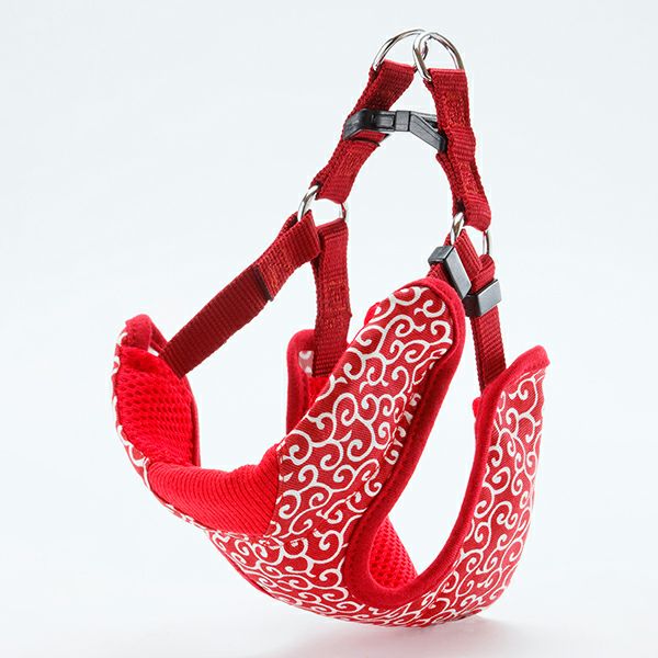 【同梱不可】ペティオ犬雅唐草ベストハーネスSレッド