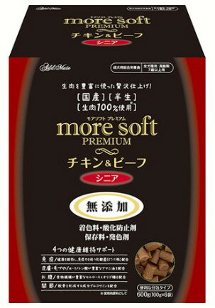 【同梱不可】【12個セット】ペティオ　Add.Mate moresoftプレミアムチキン＆ビーフシニア600g