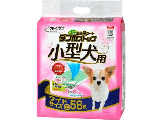 【同梱不可】【2個セット】クリーンワン消臭炭シートダブルストップ小型犬用ワイド58枚