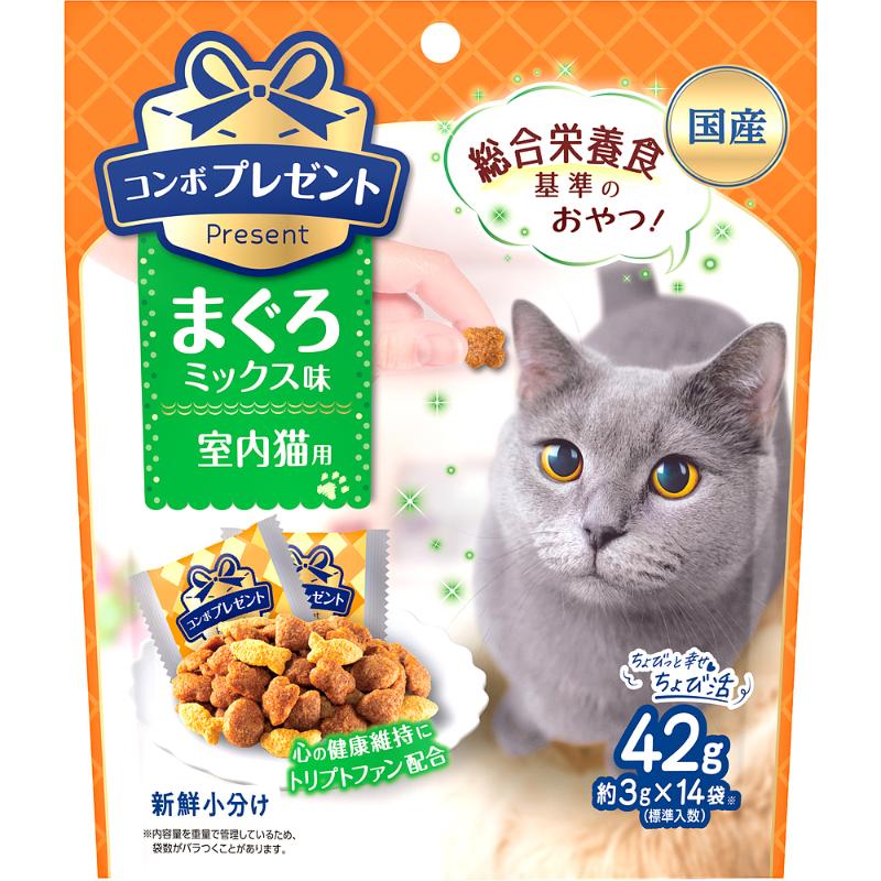 【同梱不可】【30個セット】日本ペットフード コンボ　プレゼント　キャット　おやつ　室内猫用　まぐろミックス味 42g