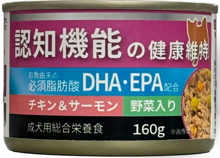 【注意事項】 ・メーカーの都合等により、パッケージ及び内容量、生産地、などが変更される場合がございます。ご了承ください。 ・当店では地球環境への配慮およびお手頃価格での商品の提供のため、簡易的な梱包とさせていただいております。 ・箱潰れなど、製品をご利用いただくのに問題がない場合の返品・交換対応はお受けできません ※期限のある商品について ・賞味期限や消費期限がある商品については、すべて期限まで2ヶ月以上のものを取り扱っております。個別のお問い合わせはご遠慮いただきますようお願い申し上げます。 ・期限が迫った商品は、別途アウトレット商品として販売させていただいております。 商品説明■　商品特徴「認知機能に寄り添うごはん時間。」 お魚由来のDHA・EPAを配合し、チキンベースでありながらお魚をふんだんに使用した成犬用の総合栄養食です。野菜入り♪ 4904879012750■　原産国タイ■　メーカーペットライブラリー■　広告文責ライフジェネレーション株式会社 TEL:06-6809-2484
