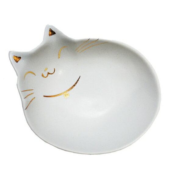 貝沼産業 【同梱不可】【2個セット】猫の耳深皿 白