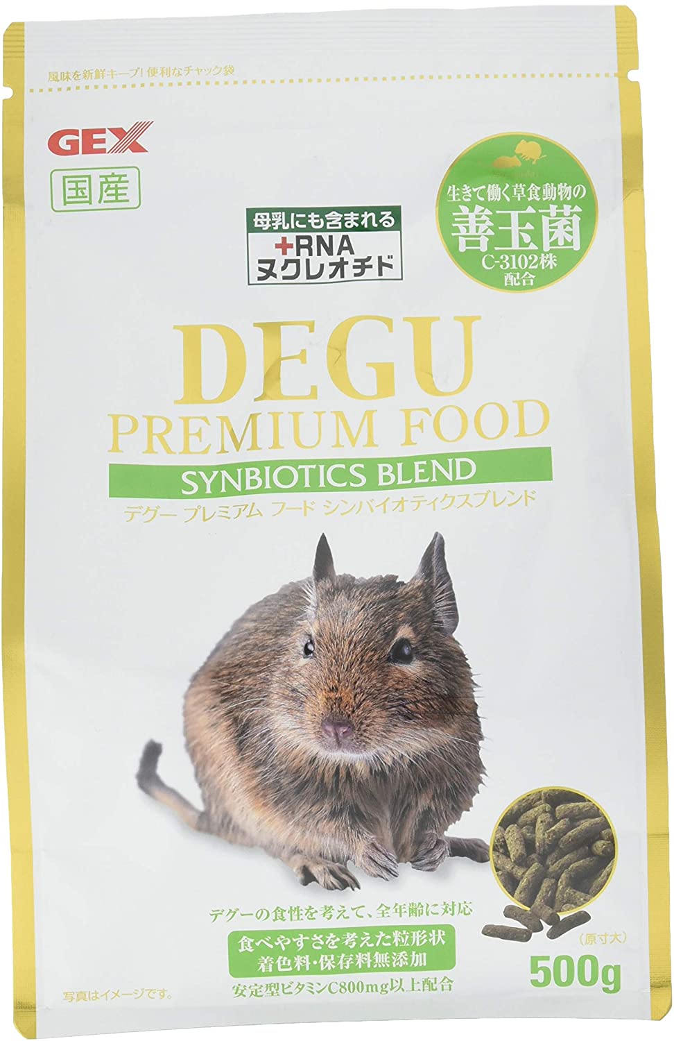 【同梱不可】【3個セット】 GEX ジェックス デグー プレミアムフード シンバイオティクス ブレンド 500g