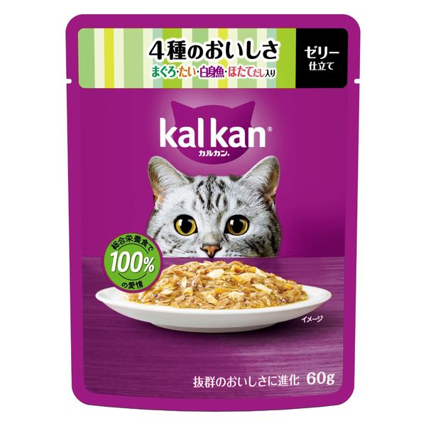 Other Wet Food - 【同梱不可】【60個セット】マースジャパン カルカンパウチ　4種のおいしさ　まぐろ・たい・白身魚・ほたてだし入り 60g