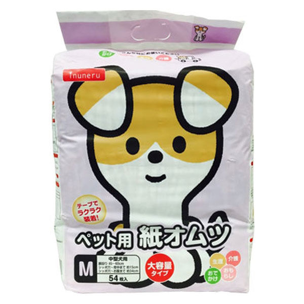 【同梱不可】 ペットライブラリー inuneru 紙オムツM 54枚(4.0)