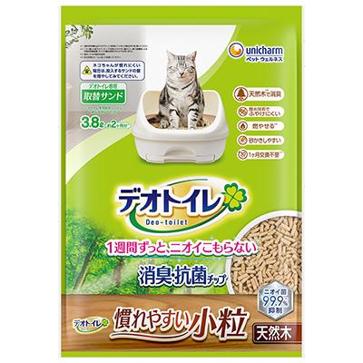 【同梱不可】【2個セット】ユニ・チャーム デオトイレ消臭・抗菌チップ天然木　慣れやすい小粒3．8L