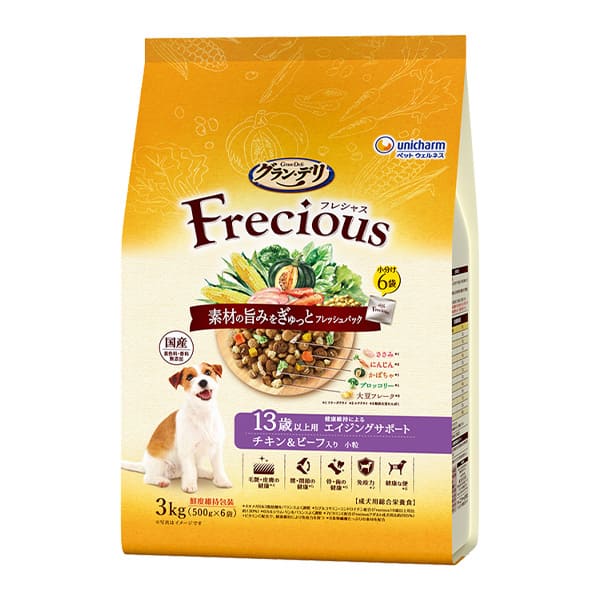 【同梱不可】【2個セット】ユニ・チャーム グラン・デリFrecious　13歳以上用チキン＆ビーフ入り3kg