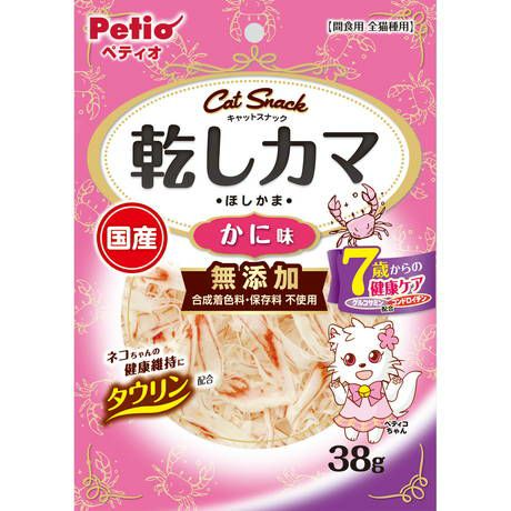 【同梱不可】【24個セット】ペティオ キャットSNACK　乾しカマ　かに味　7歳からの健康ケア　38g