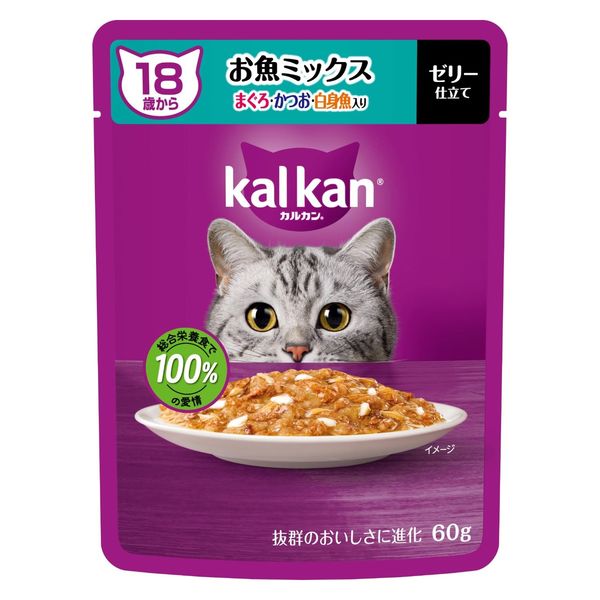 Rakuten - 【同梱不可】【36個セット】マースジャパン カルカンパウチ　18歳から　お魚ミックス　まぐろ・かつお・白身魚入り 60g