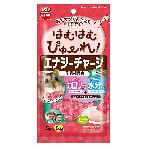 【同梱不可】【48個セット】 マルカン はむはむぴゅーれ　エナジーチャージ　イチゴ風味 5本