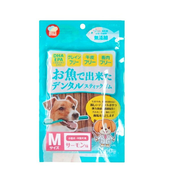 【同梱不可】F&Bell HELLS KITCHEN お魚で出来たデンタルスティックガム サーモン味 Mサイズ