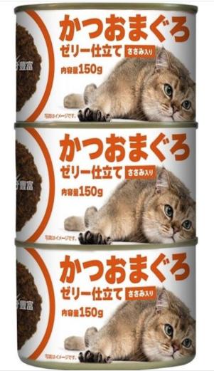 【同梱不可】【6個セット】ペットライブラリー かつおまぐろ缶　赤身　ゼリー仕立て　ささみ入り150g×3P