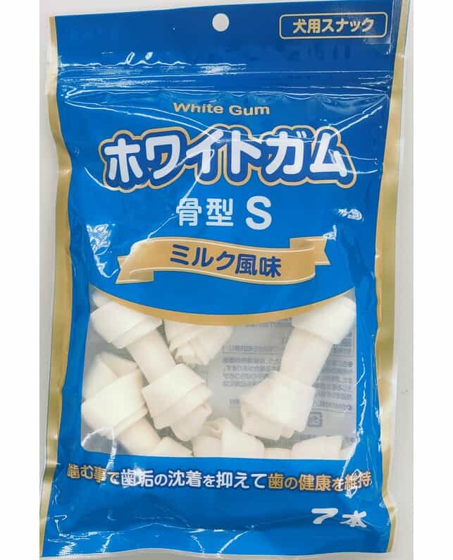 【同梱不可】【3個セット】ペットライブラリー ホワイトガム　骨型Sミルク風味7本