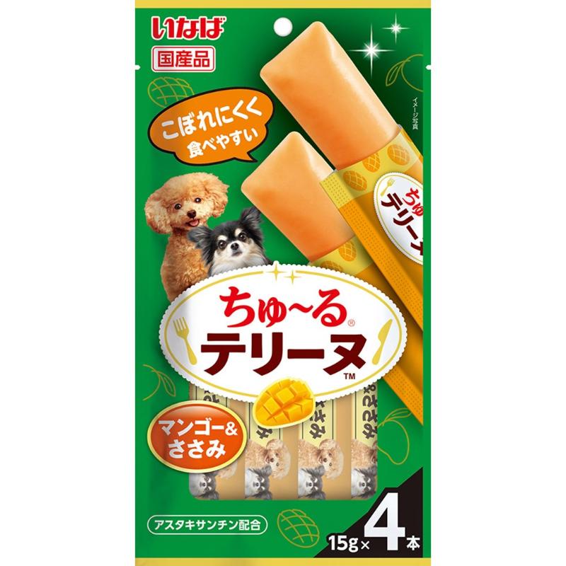 【注意事項】 ・メーカーの都合等により、パッケージ及び内容量、生産地、などが変更される場合がございます。ご了承ください。 ・当店では地球環境への配慮およびお手頃価格での商品の提供のため、簡易的な梱包とさせていただいております。 ・箱潰れなど、製品をご利用いただくのに問題がない場合の返品・交換対応はお受けできません ※期限のある商品について ・賞味期限や消費期限がある商品については、すべて期限まで2ヶ月以上のものを取り扱っております。個別のお問い合わせはご遠慮いただきますようお願い申し上げます。 ・期限が迫った商品は、別途アウトレット商品として販売させていただいております。 商品説明■　商品詳細 ★ こぼれにくく食べやすい♪ちゅ〜るを噛んで食べられるテリーヌタイプに仕上げました。 ★ とりささみをベースにフルーツフレーバーで風味良く仕上げました。 ★ アスタキサンチン配合で目の健康に配慮。 ★ 与え方:成犬に与える場合は、下記表を目安におやつとしてお与えください。 4901133392931■　原産国日本■　メーカーいなばペットフード■　広告文責 ライフジェネレーション株式会社 TEL:06-6809-2484　