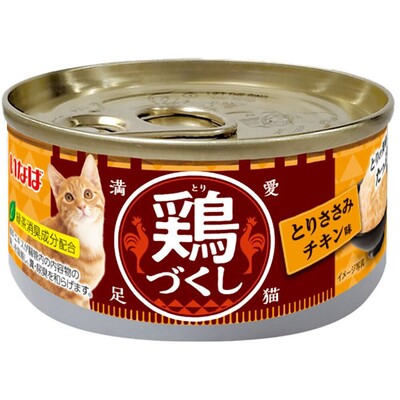 【同梱不可】【3個セット】 いなばペットフード 鶏づくし　とりささみ　チキン味80g