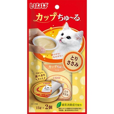 【同梱不可】【48個セット】 いなばペットフード カップちゅーる　とりささみ2個