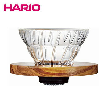 V60耐熱ガラス透過ドリッパー　オリーブウッド02【 珈琲 コーヒー ドリップ 1〜4杯用 ハリオ hario 】LF557B07b000のサムネイル