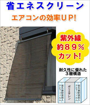 【 あす楽 】すだれ 省エネスクリーン ル・ソレイユ ブラウン 90×120cm SN-9012【 すだれ 目隠し 屋外 シェード 日よけ 窓 遮光 よしず スダレ サンシェード 節電 省エネ エコ 】4903620943503