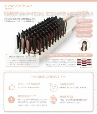 ケアライズ モデル-C ブラシ型ヘアアイロン コンパクト アイロン サロン専売品 海外 家電 美容家電 ミニアイロン カールアイロン ストレートアイロン 美容師 スタイリング 梅雨 寝ぐせ carerise 正規品