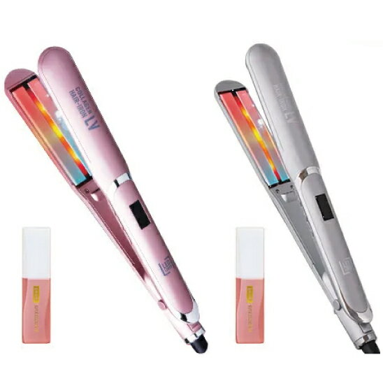 【月間優良ショップ受賞】コラーゲンヘアアイロンLV + スーパーコラーゲンオイル1本セット ヘアアイロン ストレートヘアアイロン LED照射式 傷まない アトリ...