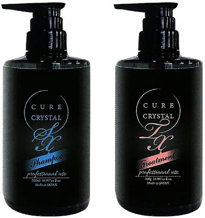 キュアクリスタル シャンプーSX 500ml & トリートメントTX 500g セット エモリエント成分配合 エルカラクトンと4種類の植物油 保湿効果 乾燥 痛み うねり 広がり CURE CRYSTAL 正規品 送料無料