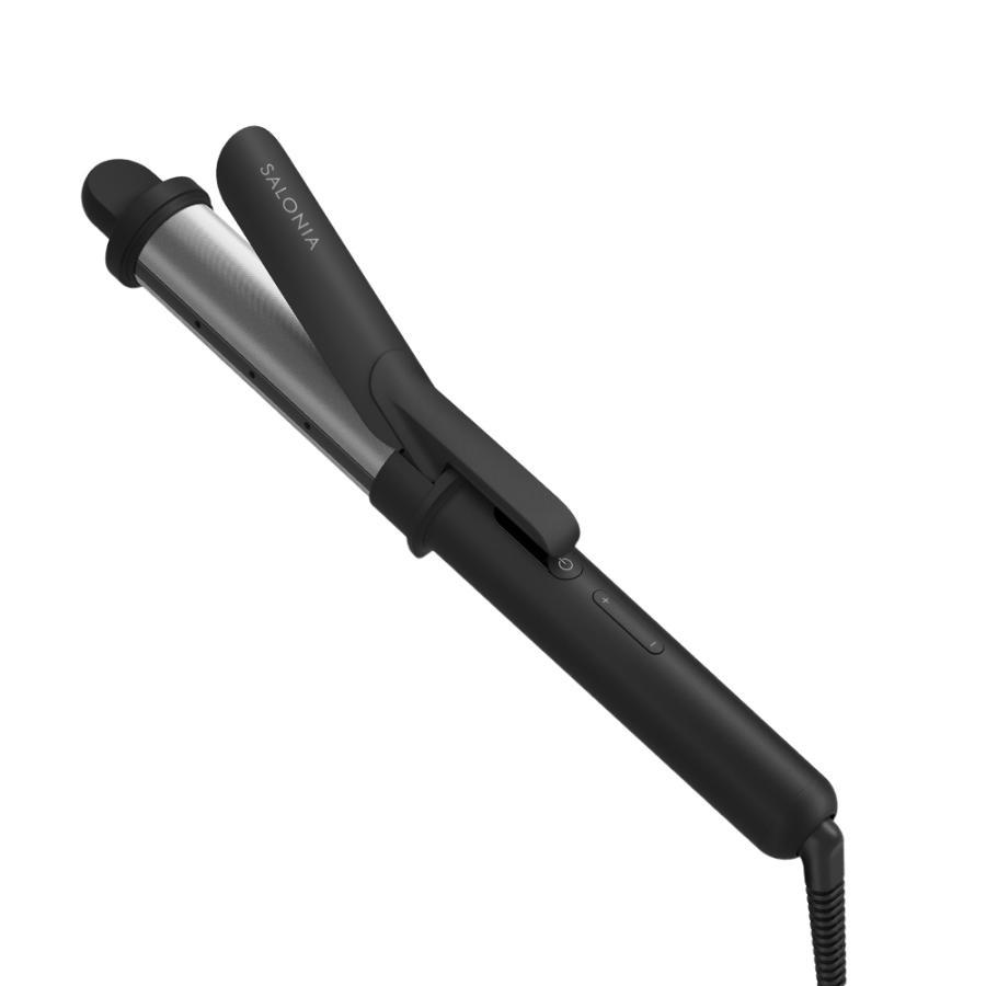 【月間優良ショップ受賞】SALONIA サロニア スムースシャイン カールヘアアイロン ブラック 32mm SAL23106BK カールアイロン コテ ニュアンスカール ワンカール 耐熱ポーチ付 美容家電 正規品 送料無料