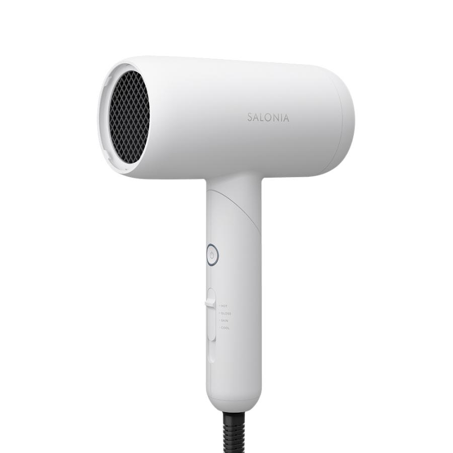 サロニア スムースシャイン ドライヤー ホワイト SAL23209WH 低温風 大風量 速乾 ダメージケア マイナスイオン シルク髪 ツヤ髪 軽量 軽いコンパク...