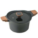 ワンダーシェフ wonderchef ララミー 両手鍋 20cm YLDN20 ガラス蓋付属 IH調理機対応 200V電磁調理器 アルミ鋳物 木目調ハンドル 内...