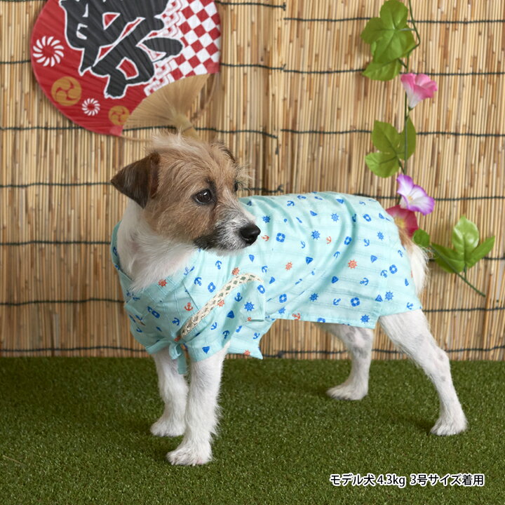 【マリン甚平 1〜5号 2L 3L】甚平 犬 浴衣 猫 LIFELIKE 小型犬 中型犬 服 半袖 春夏 春 夏用 ダックス チワワ プードル 犬服 犬の服 防蚊加工 祭 夏祭 イベント 涼しい 男の子 可愛い【返品不可・サイズ可】