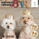 \マラソン★P10倍/【バースデークラウン S】被り物 犬 猫 LIFELIKE 帽子 パーティーグッズ イベント インスタ映え 小型犬 中型犬 かぶりもの ダ...