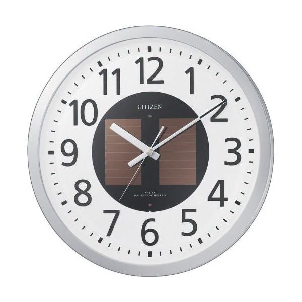 【12/5エントリー当店最大P6倍】RHYTHM リズム時計 CITIZEN シチズン ソーラー電源電波掛時計 4MY815-019 シルバーメタリック色【北海道・沖縄・離島配送不可】