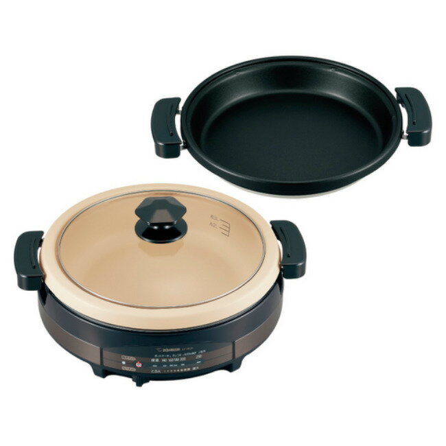 【11/15エントリー当店最大P5倍】ZOJIRUSHI 象印 グリルなべ EP-RE20-TA あじまる ブラウン グリル鍋 「土鍋風大型なべ」「遠赤平面プレート」【北海道・沖縄・離島配送不可】