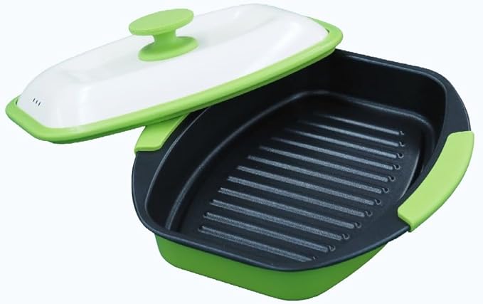 【5/15エントリーで当店最大P6倍】TO-PLAN トプラン TKSM-33 電子レンジ専用調理器 レンジで焼ケール 角形 グリーン【北海道・沖縄・離島配送不可】のサムネイル