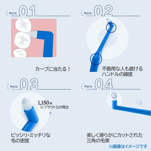 オーラルケア プラウト Plaut 4本ワンタフト ワンタフトブラシ 歯科用 ハブラシ 歯...