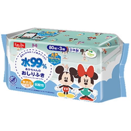 レック おしりふき ミッキー&フレンズ ディズニー 80枚入×3個
