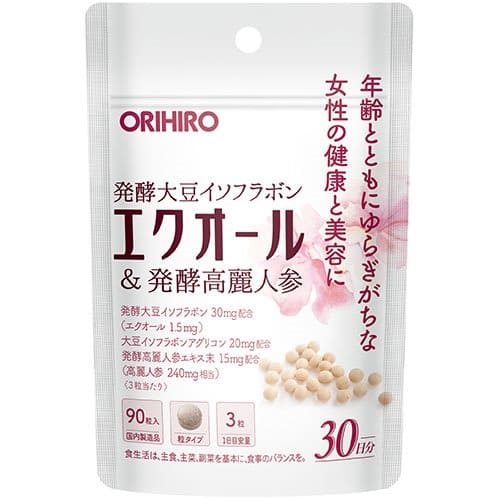 オリヒロ エクオール＆発酵高麗人参 90粒入エクオール サプリ オリヒロ ORIHIRO 高麗人参 サプリメント 発酵高麗人参 1