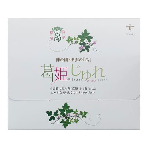 広告文責・販売事業者名:株式会社ビアンカTEL 050-5838-0748・・・・・　商　品　詳　細　・・・・・ 商品名 葛姫 葛姫じゅれ スティック携帯タイプ 150(15g×10) 内容量 150g(15g×10本) 原材料 イソマルトオリゴ糖液糖(国内製造)、寒天、葛粉末茶(島根県出雲市製造)/酸味料 保存方法 高温多湿・直射日光を避けて保管してください。 賞味期限 製造から3年6か月 備考 ※効果には個人差があります。 すべての方に効果を保証するものではありません。 ※パッケージデザイン等は予告なく変更されることがあります。 ※メーカー都合により商品のリニューアル・変更及び原産国の変更がある場合があります。 区分 健康食品 製造国・原産国 日本 発売元・販売元 販売者：有限会社タナベ 島根県出雲市斐川町荘原353-7 電話：0853-25-8410 製造所：株式会社誠心製薬 福岡県朝倉市堤1224-1 JANコード 4573451510122