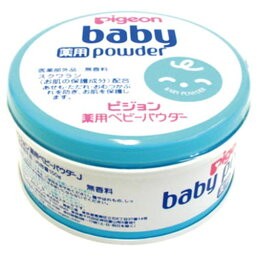 ピジョン ベビーパウダー 薬用・ブルー缶 パフ無し 150gpigeon baby powder