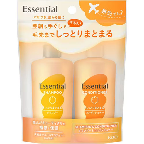 Rakuten - エッセンシャル しっとりまとまる シャンプー&コンディショナー ミニセット 90mLエッセンシャル しっとり まとまる