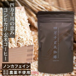 四万十玄米珈琲 ( 玄米コーヒー ） 四万十無農薬玄米 ノンカフェイン デカフェ 玄米焙煎パウダー 玄米 顆粒タイプ 100g 賞味期限2026/4/4