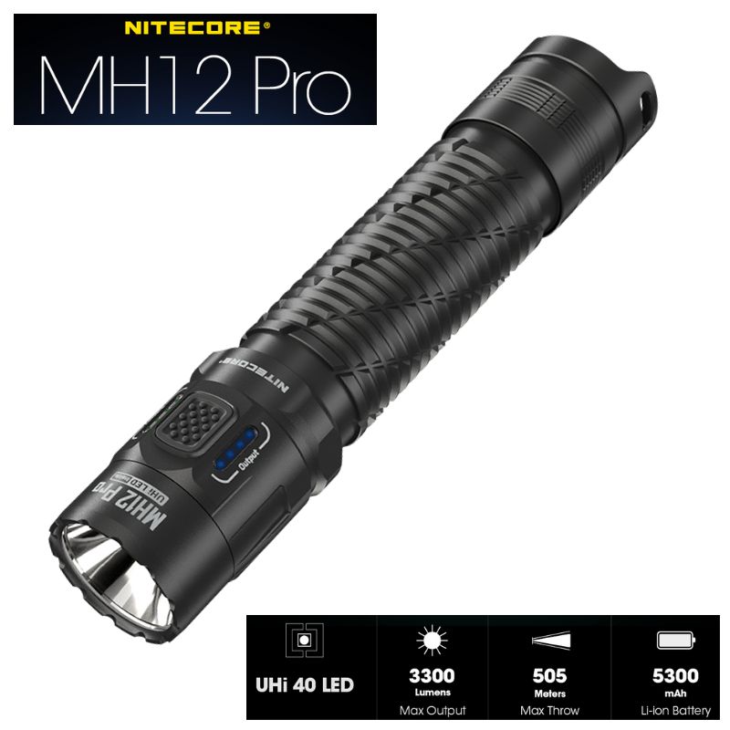 ［ MH12Pro ］ ナイトコア NITECORE 懐中電灯 LED 3300ルーメン タクティカルライト ハンディライト 21700充電池付き Type-C USBケーブル付き 日本語説明書付き