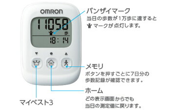 【エントリーで全品ポイント10倍】オムロン 公式 歩数計 ホワイト HJ-325-W