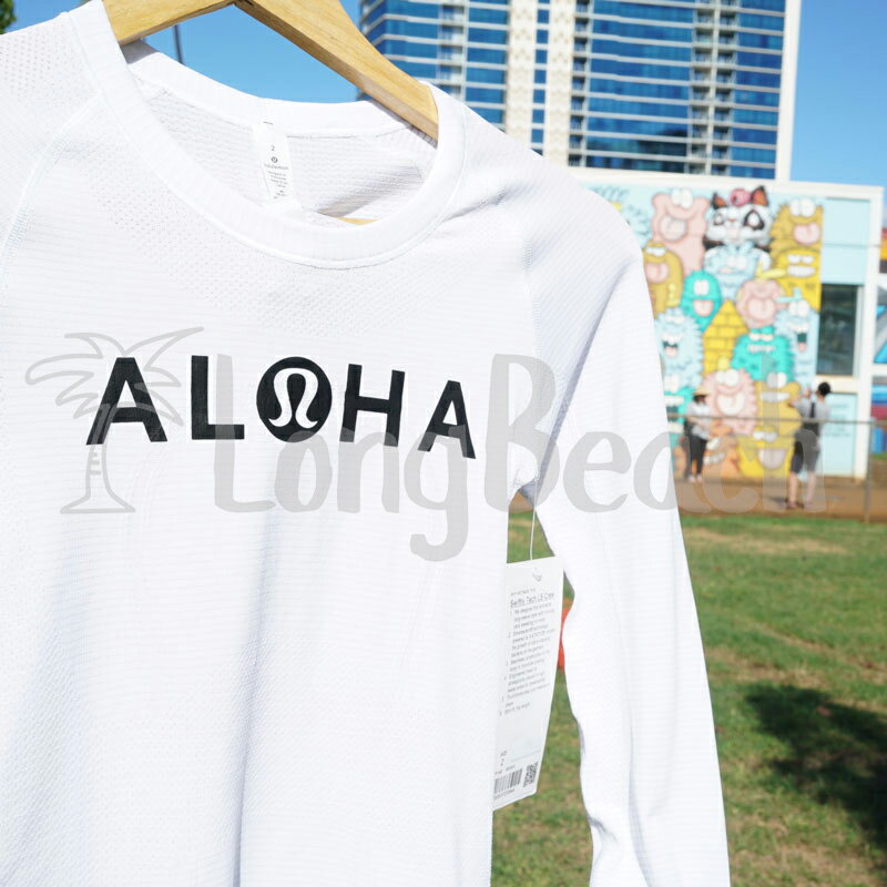 ≪正規品≫≪lululemon ルルレモン size 2,4,6 ホワイト ロンT 長袖 ALOHA アロハロゴ入り≫ 【入手困難】【HAWAII】【ハワイ買付】【ハワイ直輸入】【サーフィン】【フィットネス】【ヨガ】【YOGA】