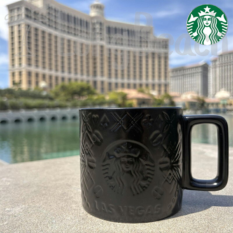 『2025年8月最新入荷』≪ラスベガス限定品≫ STARBUCKS COFFEE マグカップ 14oz(414ml) セラミック ブラック ポーカー スターバックス 【入手困難】【Lasvegas】【LASVEGAS】【LAS VEGAS】【ラスベガス限定】【ラスベガス直輸入】【スタバ】