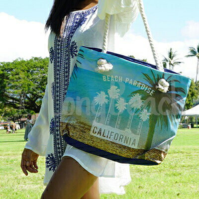 [SEVEN ISLAND] 【BBR002】ロープトートバッグ Rope tote bag/Beach Paradise California Tote Bag ビーチ パラダイス カリフォルニア トートバッグ【California】【カリフォルニア】【セブンアイランド】【SS0604】【asu】