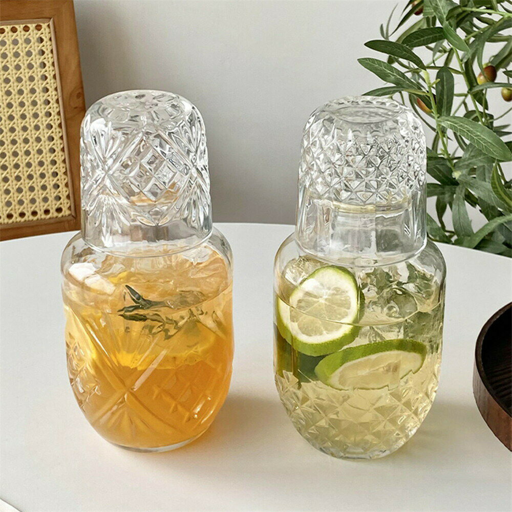 ピッチャー 冷水筒 530ml ガラス おしゃれ 送料無料 麦茶ポット 大容量 ガラスジャグ 冷水ポット 冷蔵庫 ティーポット 水筒 ボトル 麦茶 ジュース コーヒー ティー ミルク ワイン ポット オフィス 寝室 キッチン 一人