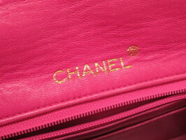 美品 シャネル ラムスキン ピンク マトラッセ ココマーク ターンロック ゴールドチェーン ショルダーバッグ バッグ 0388 【中古】 CHANEL