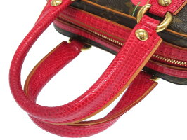 美品 ルイ ヴィトン モノグラムチェリー リザード サック ネオドーヴィル M95001 レッド ハンドバッグ LV 0224【中古】LOUIS VUITTON