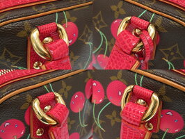 美品 ルイ ヴィトン モノグラムチェリー リザード サック ネオドーヴィル M95001 レッド ハンドバッグ LV 0224【中古】LOUIS VUITTON